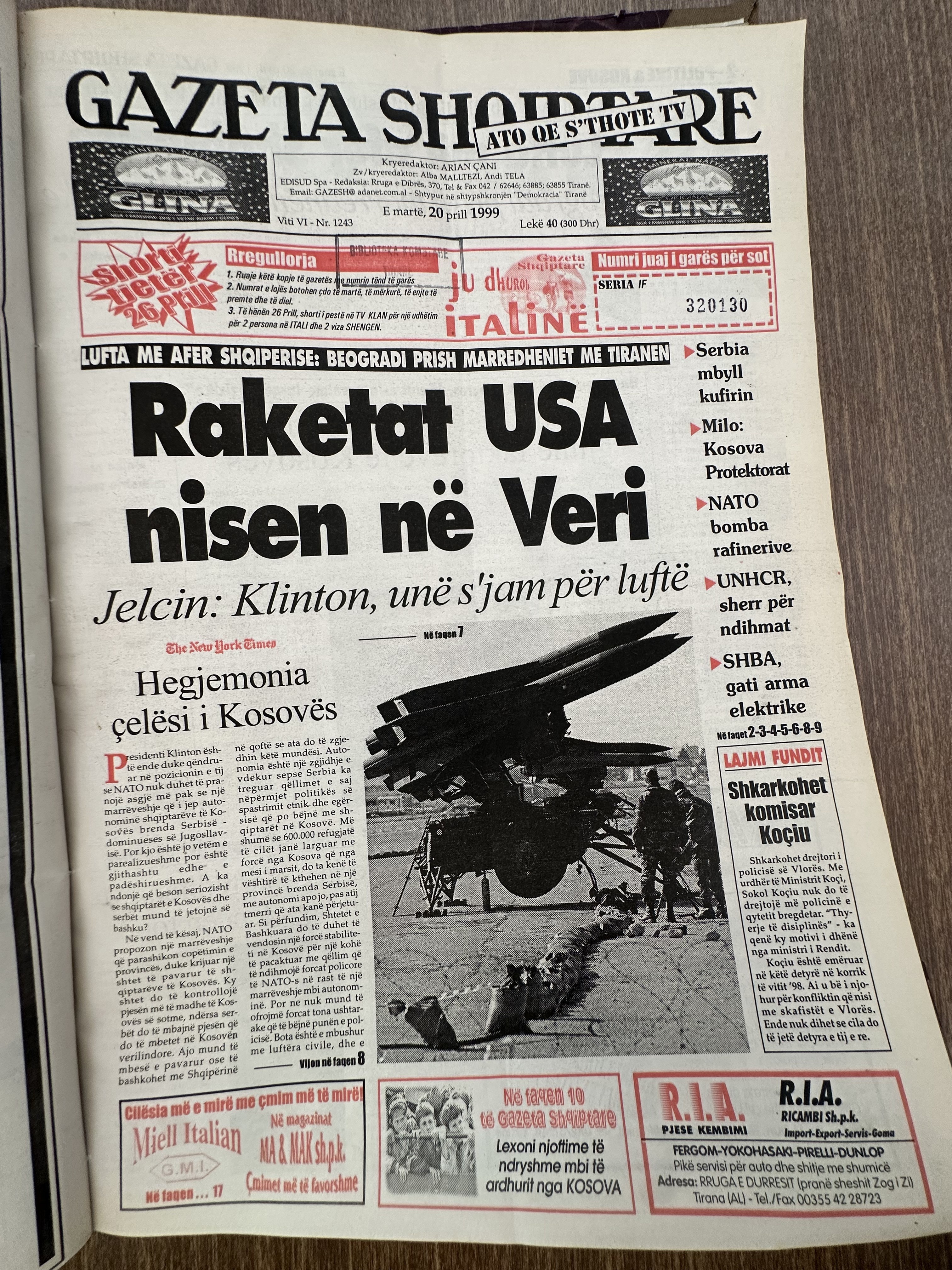 Gazeta Shqiptare 1999-04-20